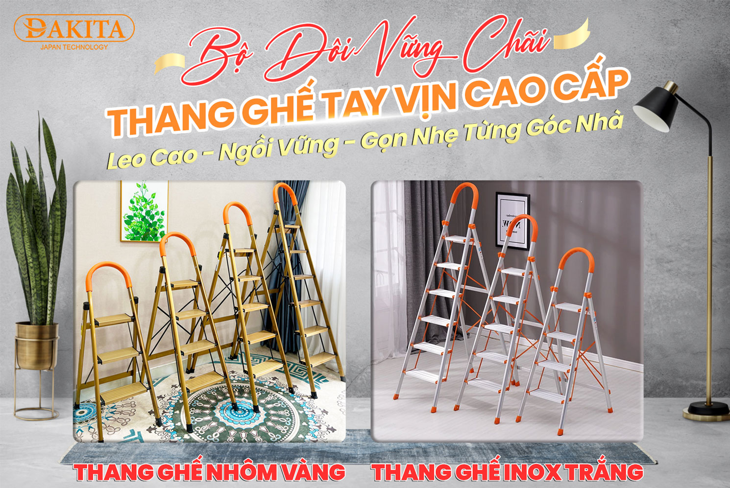 Banner Thang Ghế Nhôm Vàng