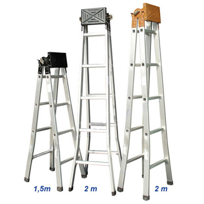 Thang nhôm chữ A phổ thông TA20 cao 2m mân đen tốt