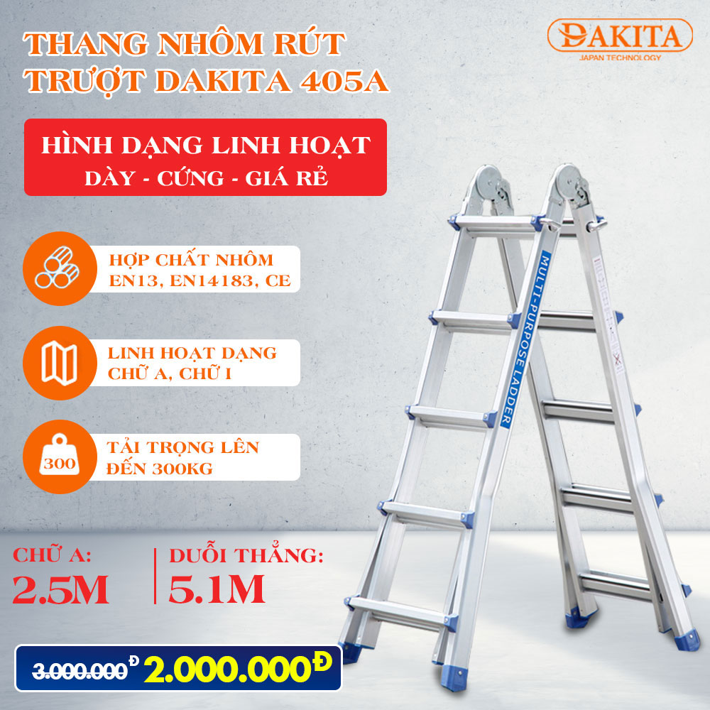 Thang nhôm rút trượt dkt-405