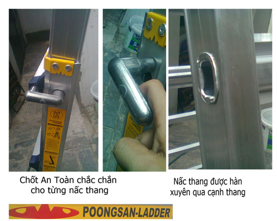 Thang Nhôm Poongsan PS46 các chốt khóa tự động