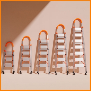 Thang Nhôm Ghế Tay Vịn Trắng [NHẸ – DỄ XÀI – BẬC THANG TO]