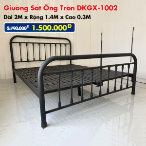 [Rộng 1.4m] Giường Sắt Ống Tròn DAKITA DKGX-1002 Đen