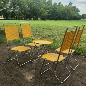 Ghế Cafe Inox Lưng Nhựa Cao – Ghế Câu Cá – Ghế Du Lịch