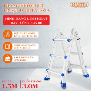 Thang Nhôm Rút Trượt Chữ A DAKITA DKT- 403A