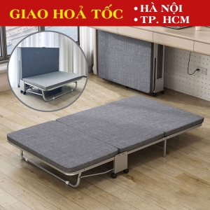 [Nhiều kích thước] Giường Sắt Có Nệm Xếp Gọn Gấp 3 Đa Năng DAKITA