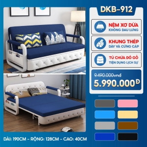 [Rộng 128cm] Sofa Giường DAKITA DKB - 912 Đầy Đủ Màu Sắc Có Hộc Tủ - Nệm Xơ Dừa Cao Cấp