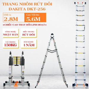 Thang rút đôi chữ A DAKITA DKT-256 [Chữ A: 2.8m Duỗi 5.6m]