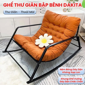 Ghế Bập Bênh Thư Giãn Có Nệm Ban Công Sân Vườn DAKITA – Khung Sắt Chắc Chắn