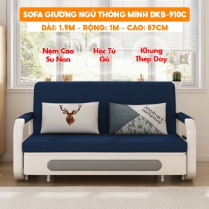 [Rộng 1m - Màu Xanh Đậm] Sofa Giường DAKITA DKB-910C - Êm Ái - Hộc Tủ Gỗ
