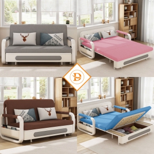 [Đầy Đủ Màu Sắc – Nệm Cao Su Non] Sofa Giường DAKITA DKB-910C – Êm Ái – Hộc Tủ Gỗ