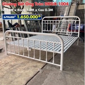 [Rộng 1.8m] Giường Sắt Ống Tròn DAKITA DKGX-1004 Trắng Kem