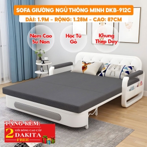 [Rộng 1.28m - Nệm Cao Su Non] Sofa Giường DAKITA DKB-912C - Êm Ái - Hộc Tủ Gỗ
