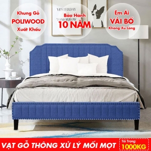 [Nhiều màu sắc] Giường Ngủ Cao Cấp Bọc Nệm DKB-6002 - Vải Bố Thoáng Mát