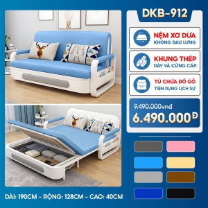 [Rộng 128cm] Sofa Giường DAKITA DKB - 912 Đầy Đủ Màu Sắc Có Hộc Tủ - Nệm Xơ Dừa Cao Cấp