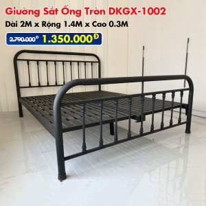 [Rộng 1.4m] Giường Sắt Ống Tròn DAKITA DKGX-1002 Đen