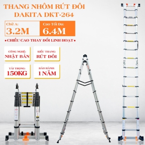 Thang Rút Đôi Chữ A DAKITA DKT-264 [Chữ A: 3.2m Duỗi 6.4m]
