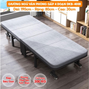 [Rộng 80cm - Khung Thép Dày] Giường Ngủ Có Nệm Xếp Gọn Đa Năng DKB-4008