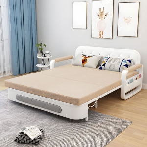 Ghế Sofa Giường DAKITA DKB-912 Kem Có hộc tủ - Giường Ngủ Thông Minh Gấp Thành Sofa [ GIÁ SIÊU RẺ ]