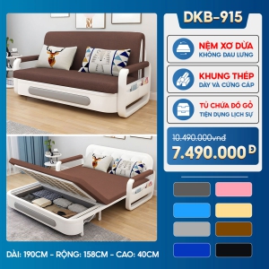 [Rộng 158cm] Sofa Giường DAKITA DKB - 915 Đầy Đủ Màu Sắc Có Hộc Tủ - Nệm Xơ Dừa Cao Cấp