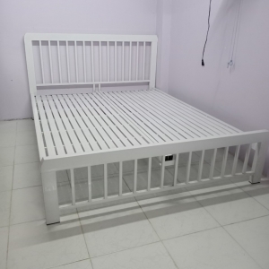 [Nhiều Kích Thước] Giường Sắt Hộp Kiểu Đơn Trắng Kem