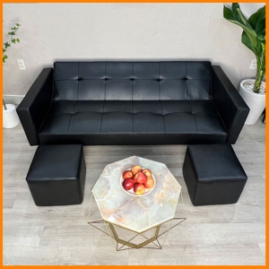 [Simili Đen] Sofa Bed Dakita Có Tay Vịn
