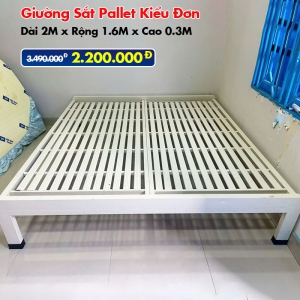 [Rộng 1.6M] Giường Sắt Pallet – Giải Pháp Nội Thất Tiết Kiệm, Hiện Đại