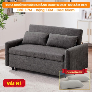 [ Màu Xám Đen-Vải Nỉ ] Sofa Giường Ngủ Đa Năng DAKTIA DKH-100-Xám Đen-Tải Trọng 500KG