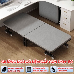 [Rộng 80cm] Giường Ngủ Có Nệm Gấp 2 Đoạn Dakita DKN-80