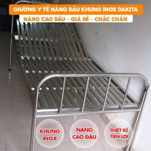 [Khung Inox- Giá Rẻ]. Giường Y Tế Đa Năng Có Nệm DAKITA Khung Inox