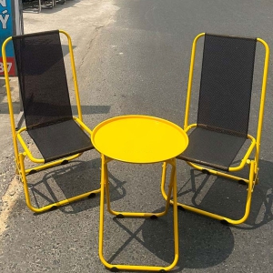 Ghế Xếp Lưới Cafe Chân Sắt Sơn Tĩnh Điện