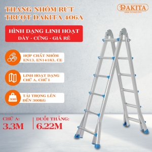 Thang Nhôm Rút Trượt Chữ A DAKITA DKT- 406A