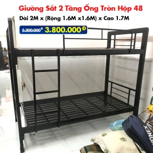 Giường Sắt Hai Tầng Hộp 48 Trên 1.6m Dưới 1.6m DAKITA Đen