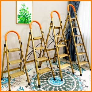 Thang Nhôm Ghế Vàng Tay Vịn Bản To DAKITA GOLD, Khung Nhôm 100% Sơn Tĩnh Điện