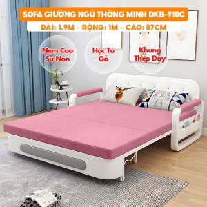 [Rộng 1m - Màu Hồng ] Sofa Giường DAKITA DKB-910C - Êm Ái - Hộc Tủ Gỗ