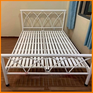 [Đa Dạng Kích Thước] Giường Sắt Kiểu Cách Điệu DAKITA Trắng Kem