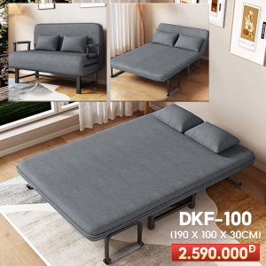 [Rộng 100cm] Giường Ngủ Thành Ghế DAKITA DKF-100 - Màu Xám Đậm