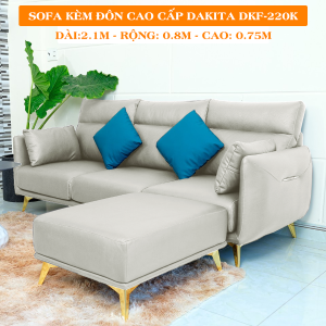 Sofa Kèm Đôn Cao Cấp DAKITA DKF-220K - Màu Kem
