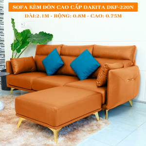 Sofa Kèm Đôn Cao Cấp DAKITA DKF-220N - Màu Nâu