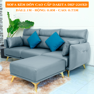 Sofa Kèm Đôn Cao Cấp DAKITA DKF-220XD - Màu Xám Đậm
