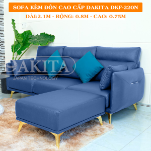 Sofa Kèm Đôn Cao Cấp DAKITA DKF-220NV - Màu Xanh Đậm