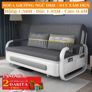 Ghế Sofa Giường DAKITA DKB-915 Có hộc tủ màu Xám Đen - Giường Ngủ Thông Minh Gấp Thành Sofa[ CAM KẾT NHƯ HÌNH]