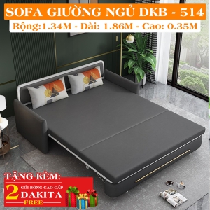 Ghế Sofa Giường DAKITA DKB-514 Có hộc tủ - Vải PU- Giường Ngủ Thông Minh Gấp Thành Sofa [GIÁ TẠI KHO]