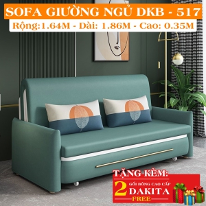 Ghế Sofa Giường DAKITA DKB-517 Có hộc tủ - Vải PU- Giường Ngủ Thông Minh Gấp Thành Sofa [BÁN CHẠY SỐ 1]