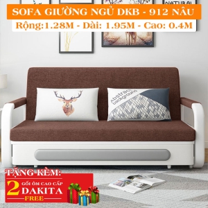 Ghế Sofa Giường DAKITA DKB-912-Nâu Có hộc tủ - Giường Ngủ Thông Minh Gấp Thành Sofa [ Vải thoáng mát]