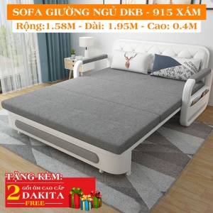 Ghế Sofa Giường DAKITA DKB-915-Xám Có hộc tủ - Giường Ngủ Thông Minh Gấp Thành Sofa [ Vải thoáng mát]