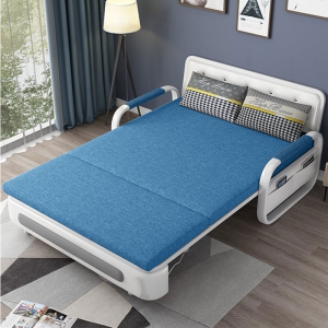 [ Nệm Cao Su Non - Giá Rẻ] Sofa Giường DAKITA DKB-918C - Xanh Thiên Thanh. Có Hộc Tủ Vải