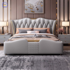 Giuờng Bọc Nệm Da DKG-GN04 MÀU ĐEN [CAO CẤP - SANG TRỌNG]