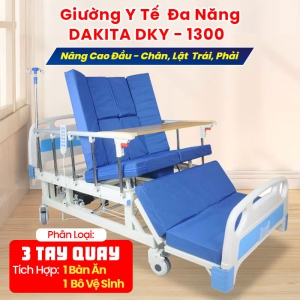 [NÂNG CAO ĐẦU VÀ CHÂN]. Giường Y Tế Đa Năng DAKITA 3 Tay Quay  DKY-1300