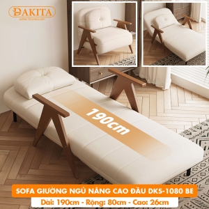 [Rộng 80cm] Giường Ngủ Thành Ghế DAKITA DKS-1080 - Màu Be