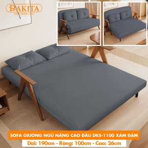 Giường Ngủ Thành Ghế DAKITA DKS-1100 - Màu Xám Đậm - Giường Ngủ Có Nệm Xếp Gọn Đa Năng (Rộng 100cm)